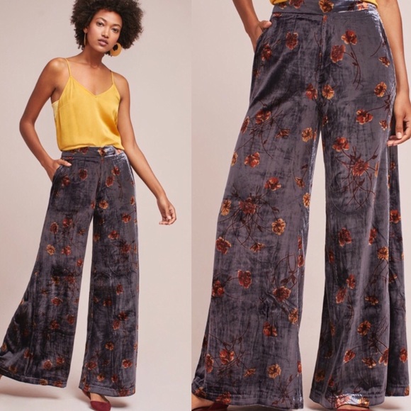 Anthropologie Pants - Anthropologie Jessie Velvet wide-Legged pants